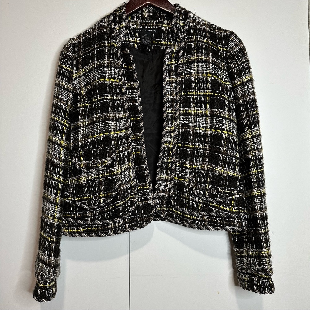 Grace Elements Black Yellow Tweed Jacket